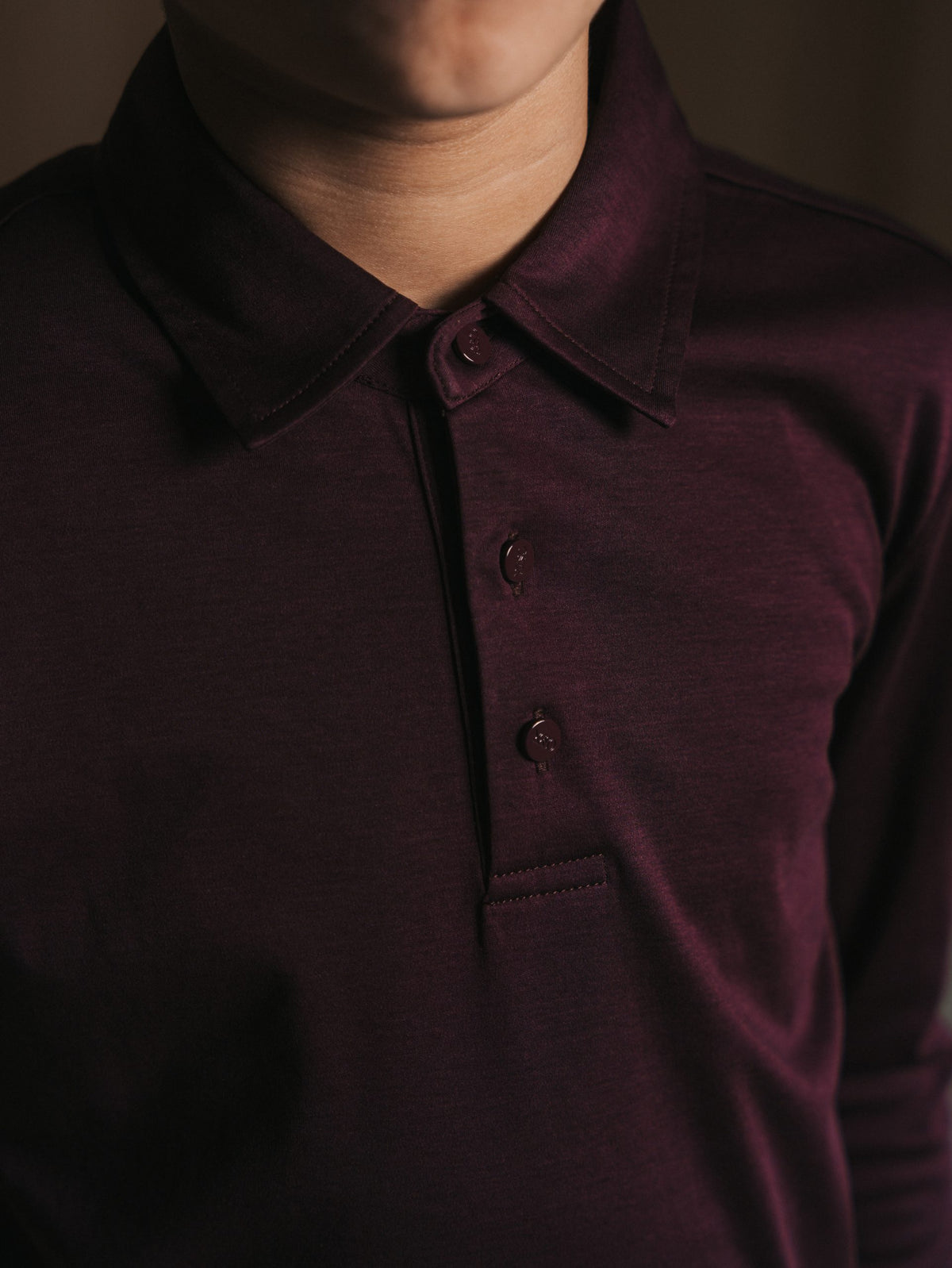 Glans polo met lange mouwen