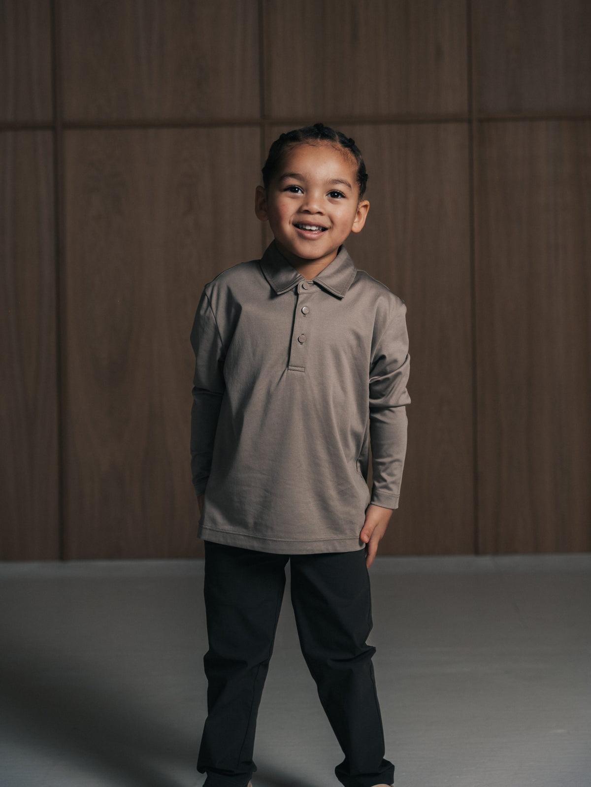 Glans polo met lange mouwen