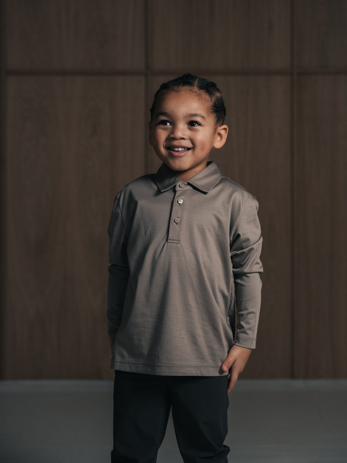 Glans polo met lange mouwen