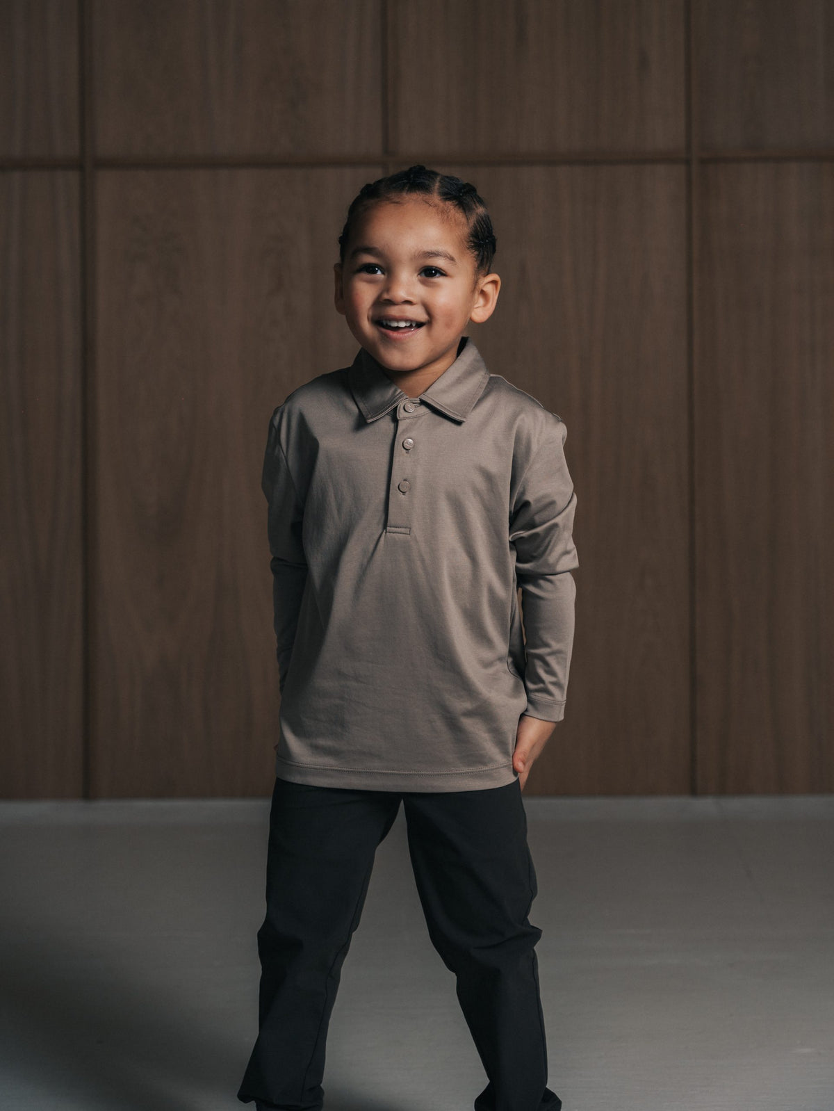 Glans polo met lange mouwen