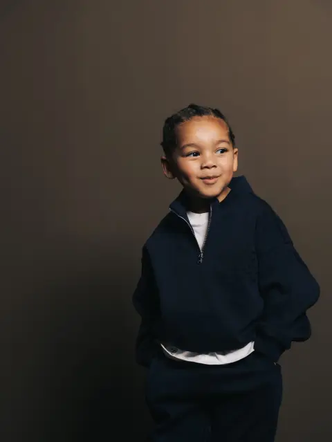 Quarter zip Bleu Fonce